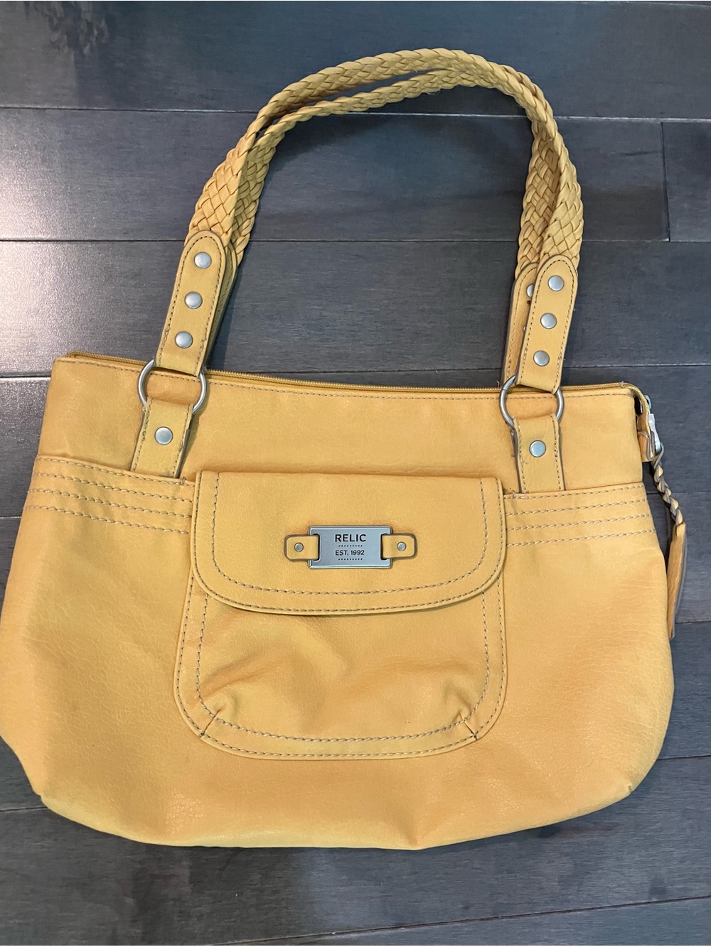 Relic Mustard Yellow Braided-Handle Shoulder Bag